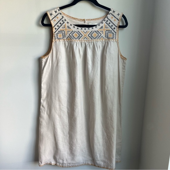C&C California 100% Linen Dress w/ Embroidery - Large - Picture 1 of 8